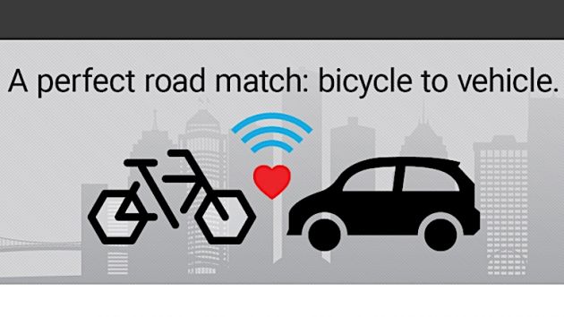 Featured image for “Ford, bike makers unveil bike-to-vehicle (B2V) interactive road safety A.I.”